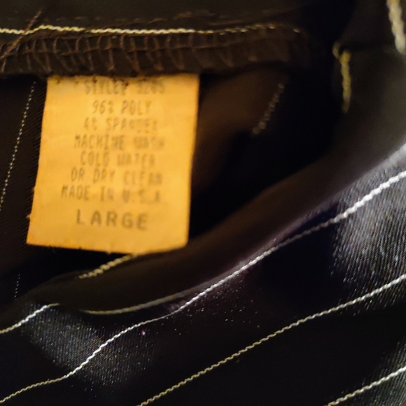 Ladies Full Length Dark Mahogany Brown with Off-White Pinstripes Skirt - Picture 4 of 5